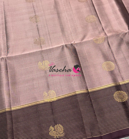 Pure Soft Silk Saree - Light Chocolate with Brown - VVPSS071