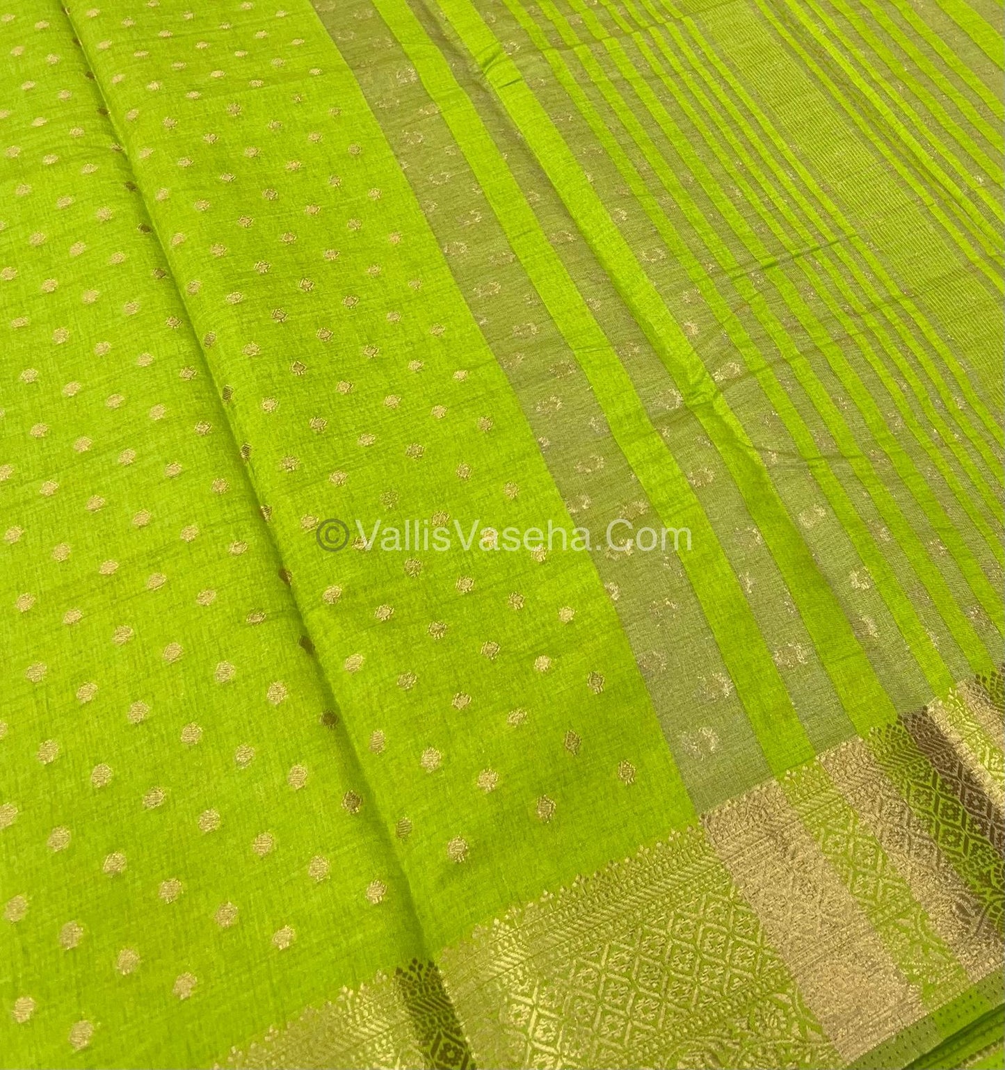 Semi Tussar Silk  - Pista Green Shade  - VVSTS014