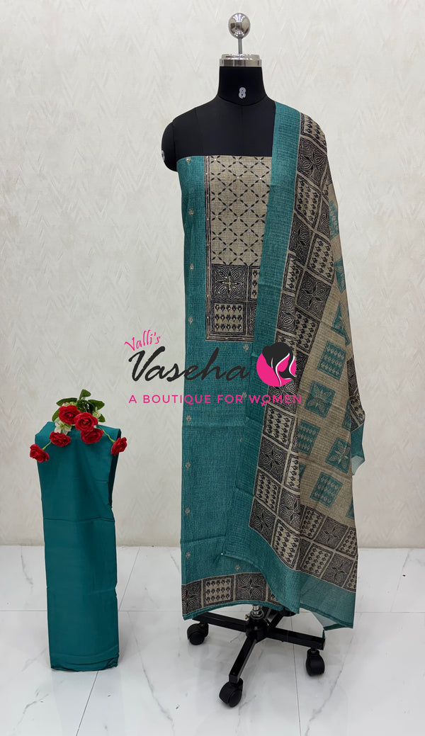 Unstitched Jute Material | Blue Shade | VVUSM080