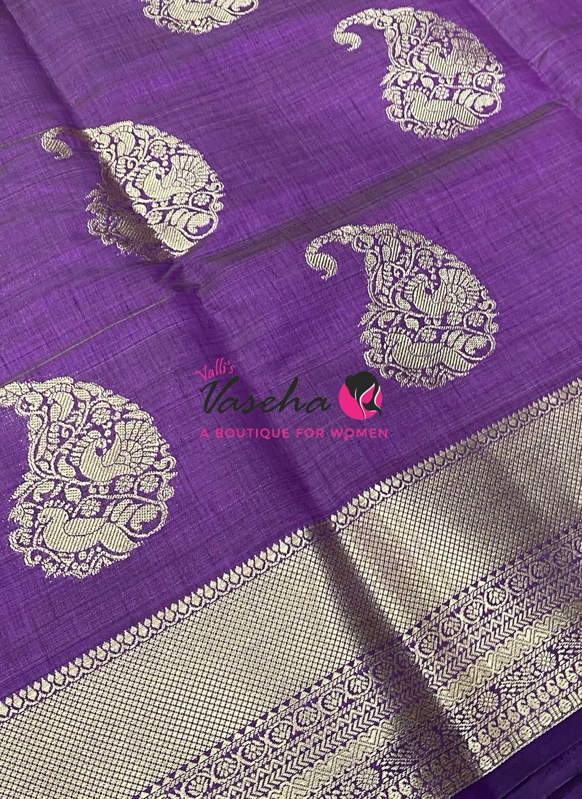 Semi Tussar Silk Saree | Purple Shade |VVSTS055