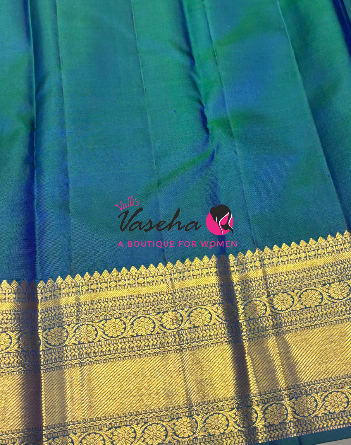 Pure Bridal Kanchipuram Silk Saree - Blue & Peacock Blue Combo - VVPS092