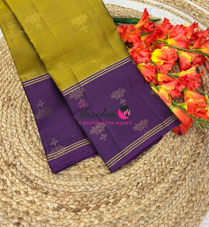 Half Mix - Pure Soft Silk Saree - Long Retta Petta Border with Butta - VVPSS105