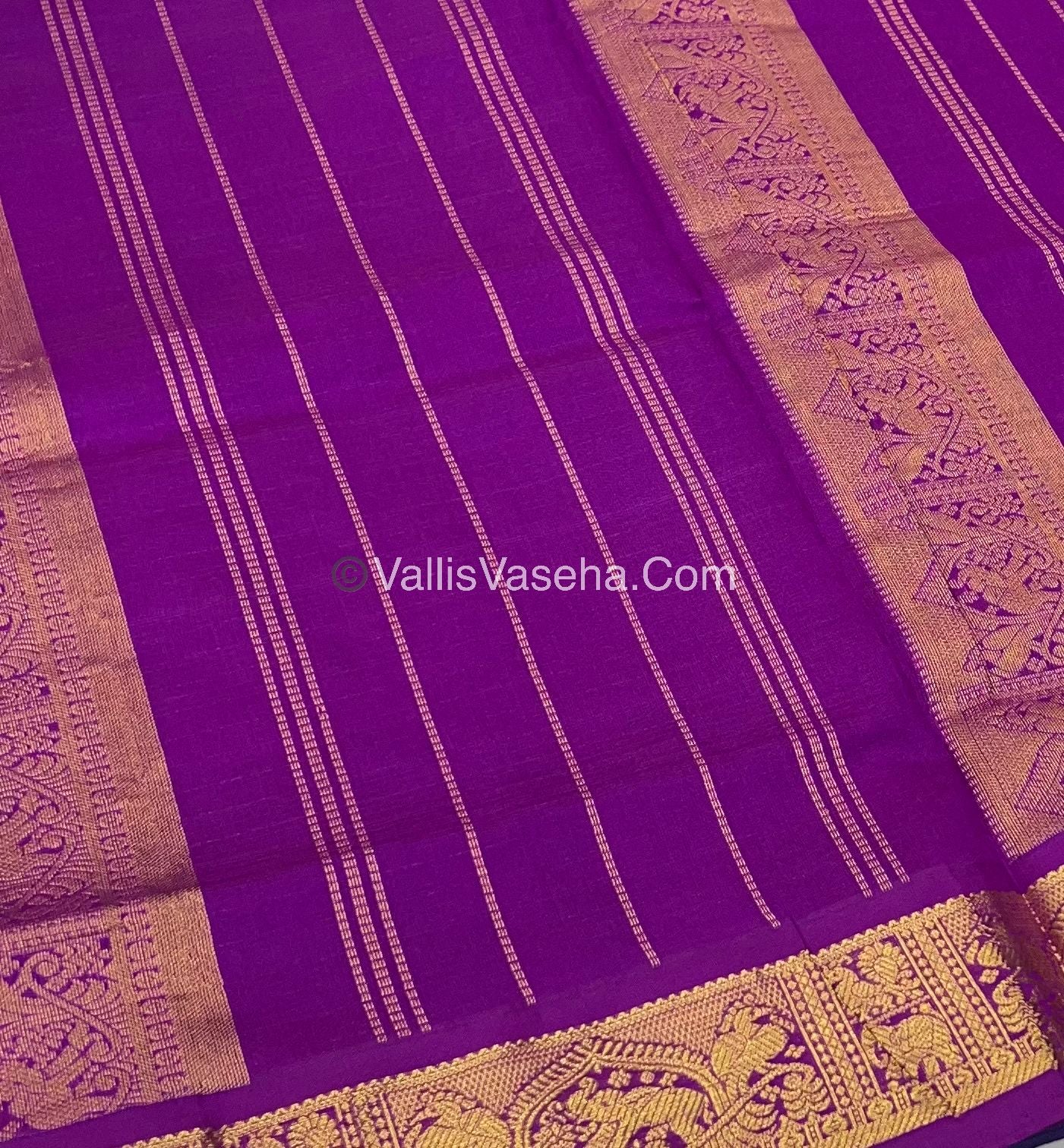 20% Offer| Semi Silk Cotton Saree |Blue With Purple shade |VVSSC002