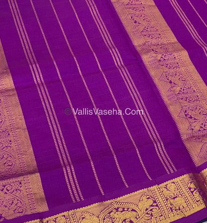 20% Offer| Semi Silk Cotton Saree |Blue With Purple shade |VVSSC002