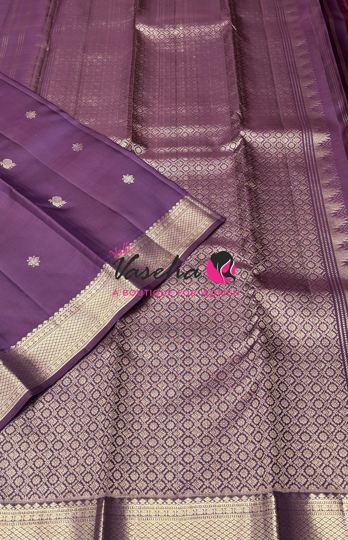 Pure Kanchipuram Silk Saree -Shade Of Wine  - 1 - VVPS093