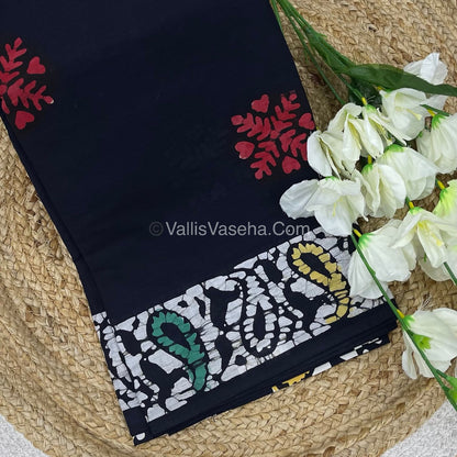 Pure Soft Mul Mul Cotton Sarees - Hand Block Prints - VVMMC007