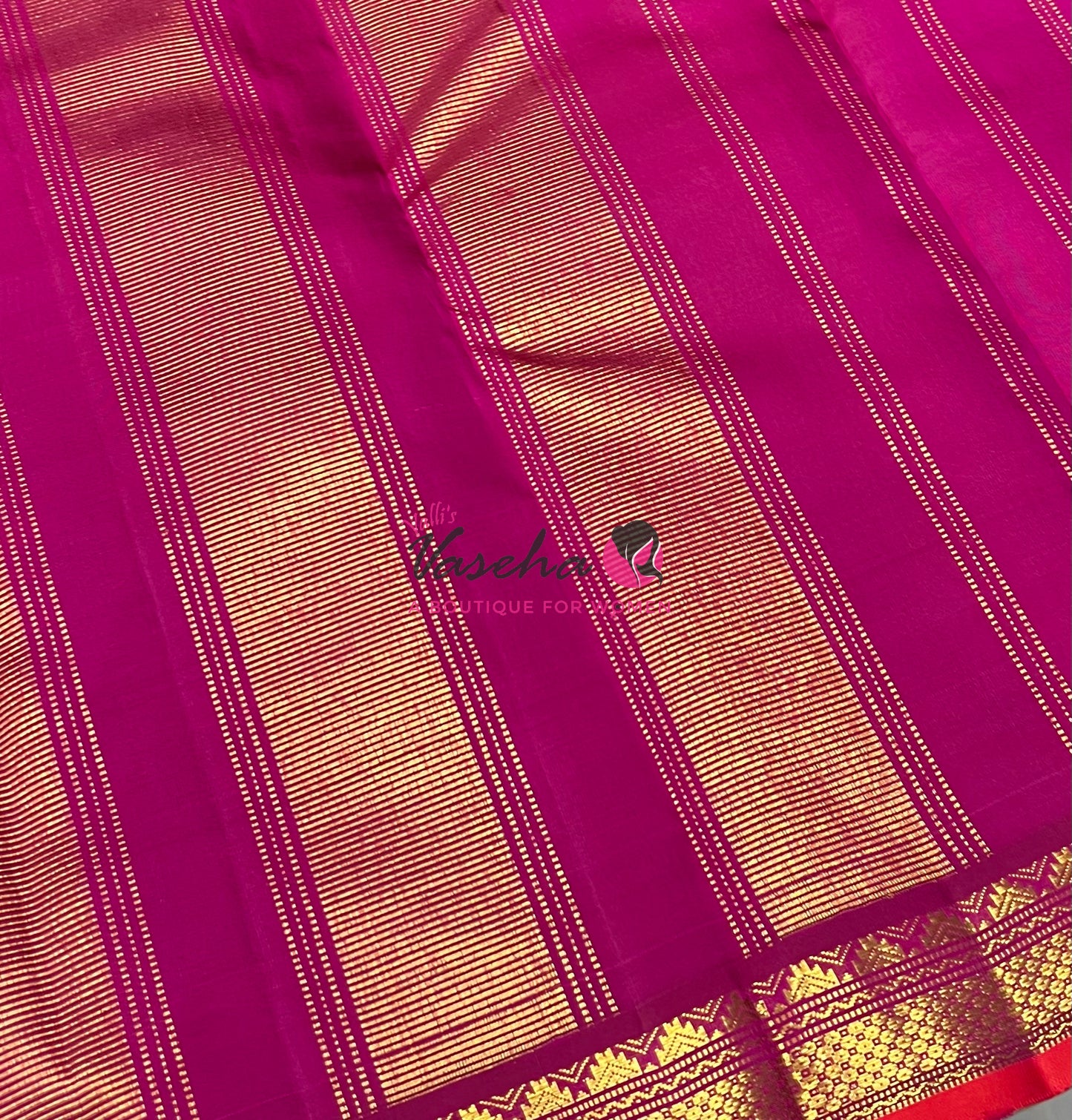 Pure Kanchipuram Silk Saree - Light Pink With Pink - VVPS031