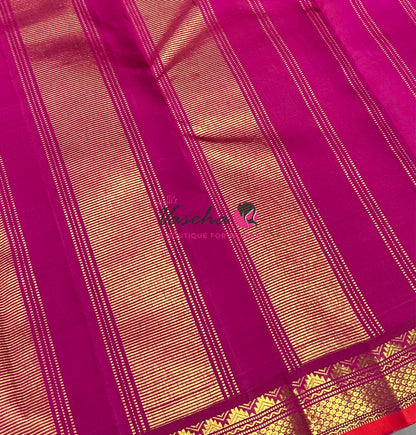 Pure Kanchipuram Silk Saree - Light Pink With Pink - VVPS031