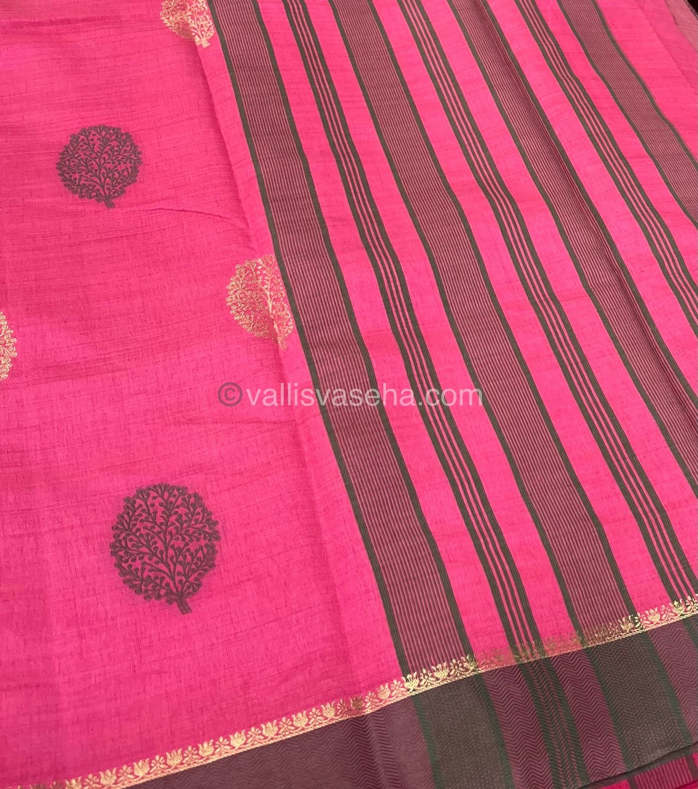 Semi Tussar Silk Saree - Dark Peach Shade - VVSTS009