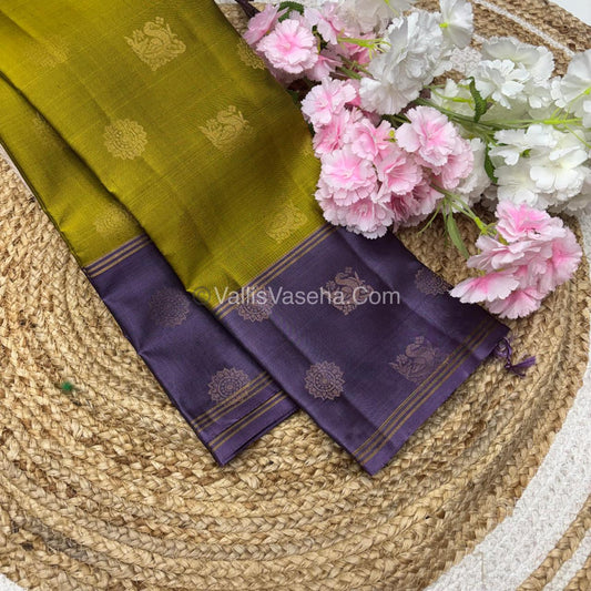 Half Mix - Pure Soft Silk Saree - Long Retta Petta Border with Butta - VVPSS050