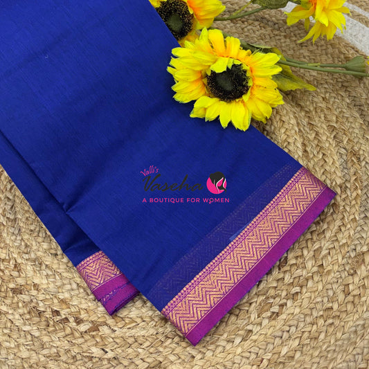 Fancy Mixed Cotton - Blue With Pink Shade - VVFMC005