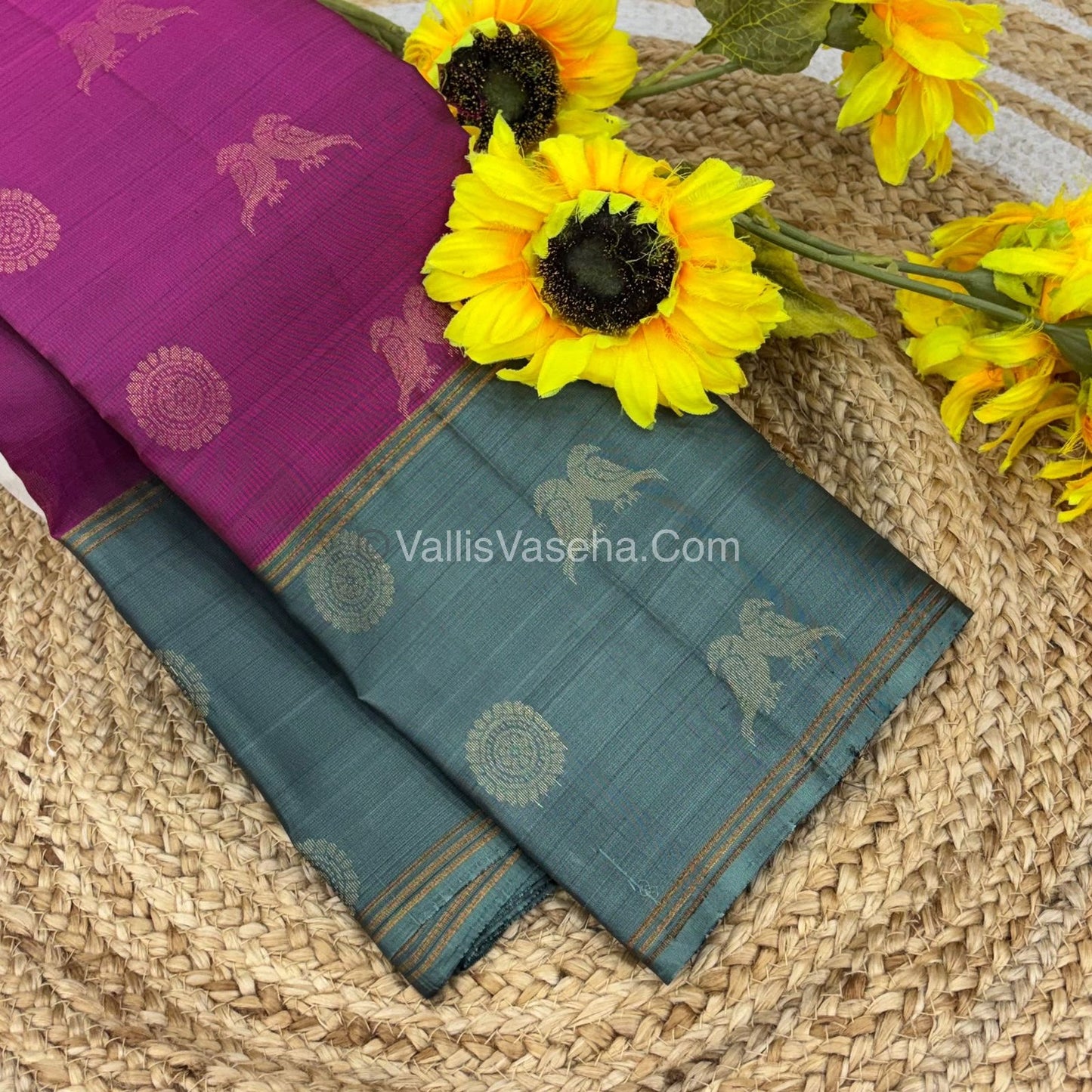 Half Mix - Pure Soft Silk Saree - Long Retta Petta Border with Butta - VVPSS076