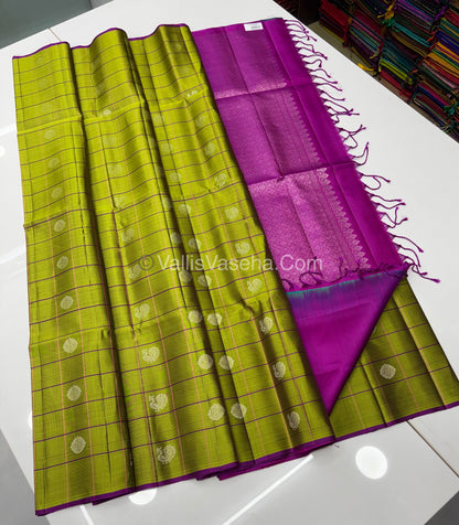 Pure Soft Silk Saree - Green & Pink Shade - VVPSS055