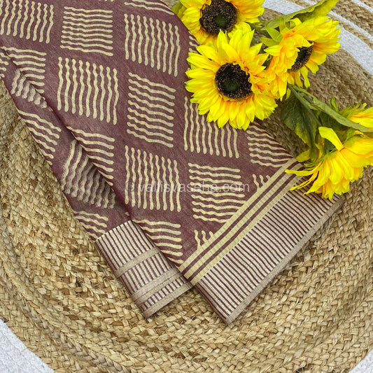 Semi Tussar Silk - Wine Shade - VVSTS007