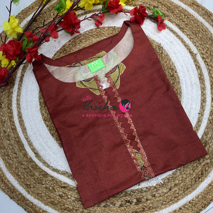 Ready Made - Semi Muslin Silk  - Straight Cut Kurti - VVRK009