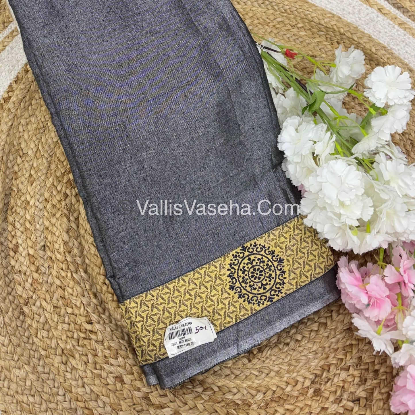 50% less - Offer Saree - Semi Tissue Saree   - VVDS006