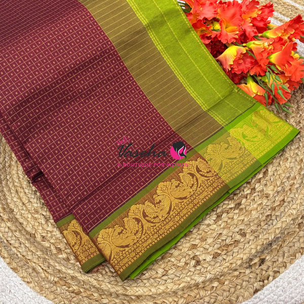 Semi Silk Cotton Saree Lakshadeepam Shade |VVSSC009