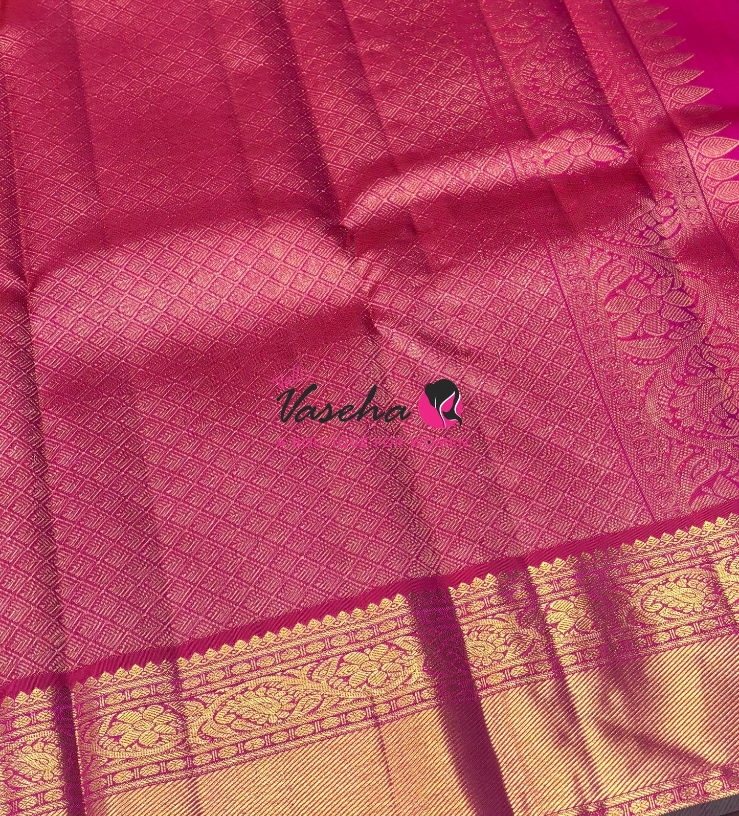 Pure Kanchipuram Silk Saree - Vairavoosi Design  - Pink Shade - VVPS059
