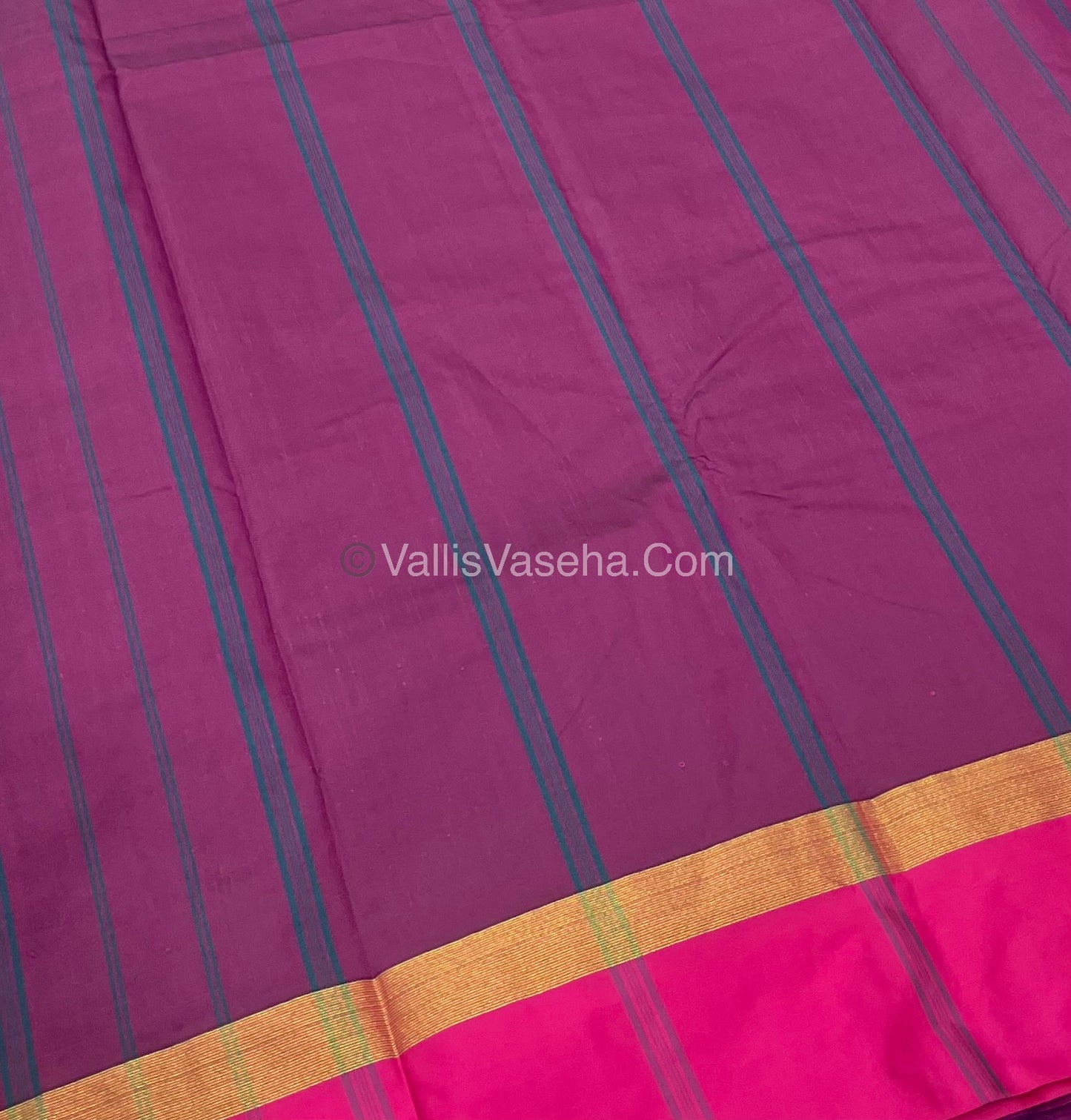 Semi Silk Saree - Plus Design Style - Contrast Pallu & Blouse or Running Pallu & Blouse - VVSS004