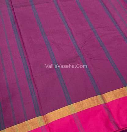 Semi Silk Saree - Plus Design Style - Contrast Pallu & Blouse or Running Pallu & Blouse - VVSS004
