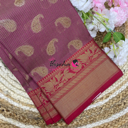 40% less - Offer Saree - Semi Banarsi Silk Saree - VVDS008
