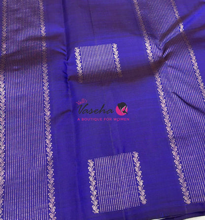 Pure Kanchipuram Silk Saree - Violetish Blue Shade - VVPS054