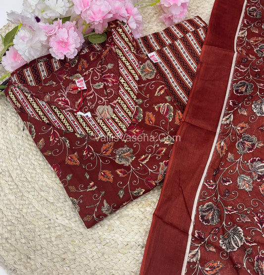 Ready Made - Anarkali - Salwar, Kameez & Duppatta(3pc)- Printed Cotton - VVAS006