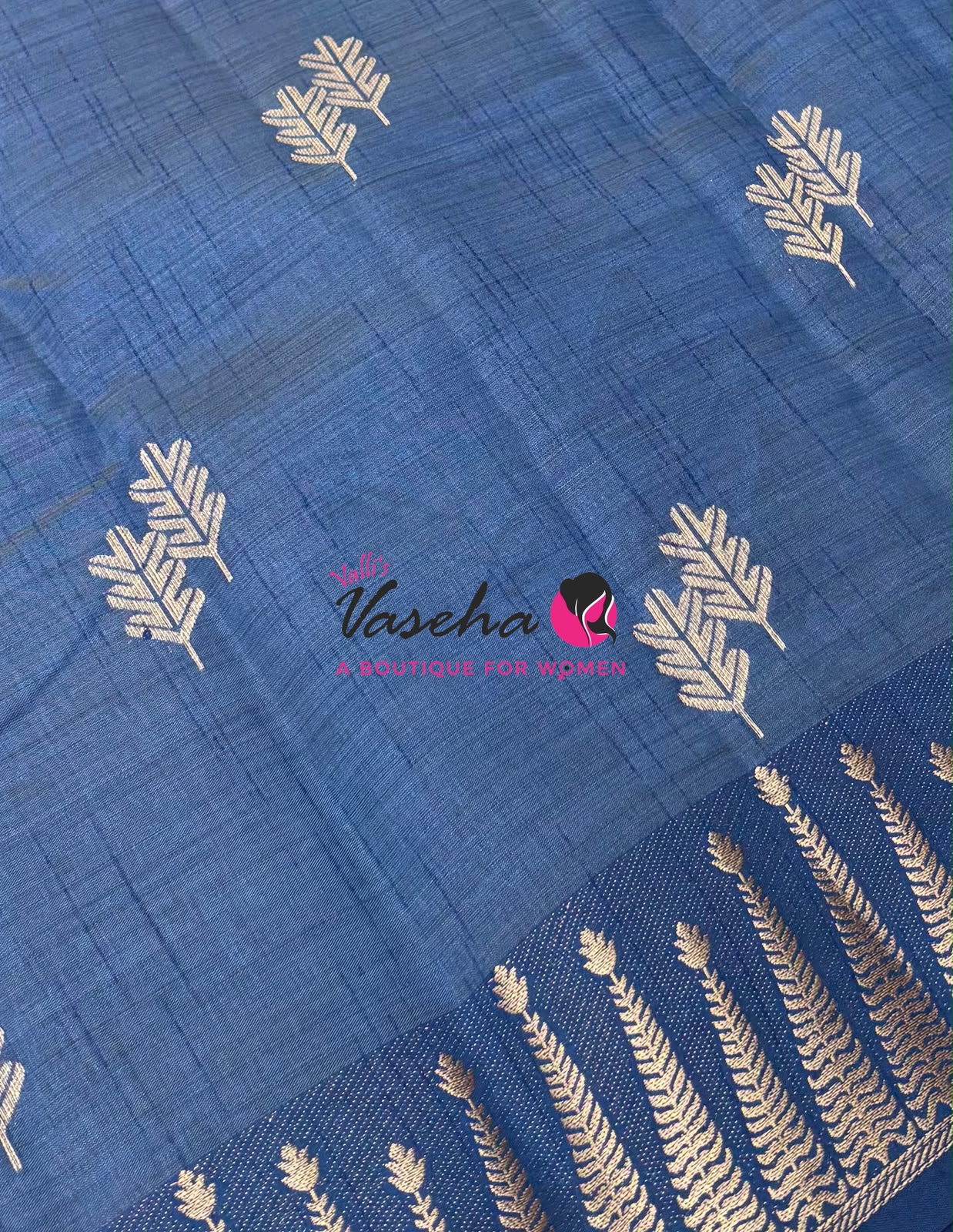 Semi Tussar Silk Saree | Blue Shade |VVSTS050