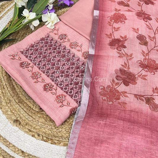 Tissue Linen Salwar Material  | VVUSM007