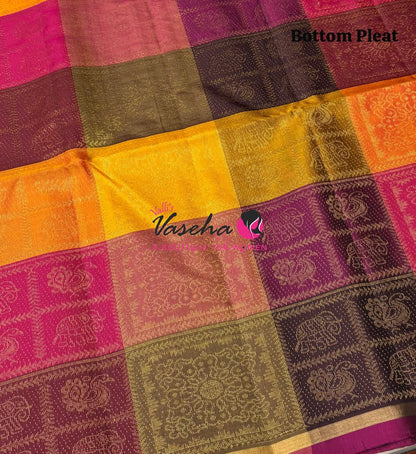 Pure Soft Silk Saree - Partly Pallu -  Half & Half Saree - VVPSS088