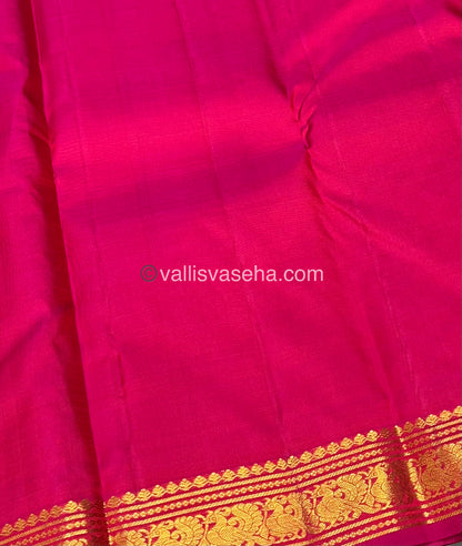 Pure Kanchipuram Silk Saree - Orange & Pink Shade  - VVPS022