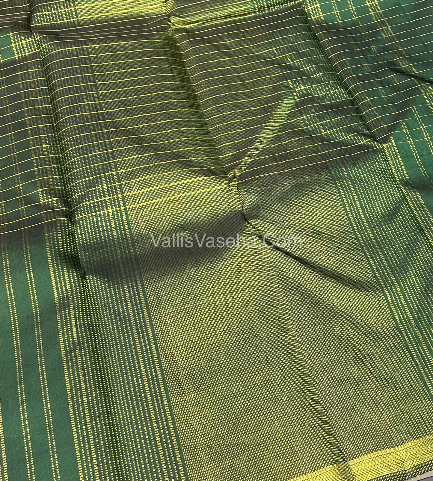 Pure Vintage Korvai Kanchipuram Silk Saree - Yellow & Green Combo - VVPS022