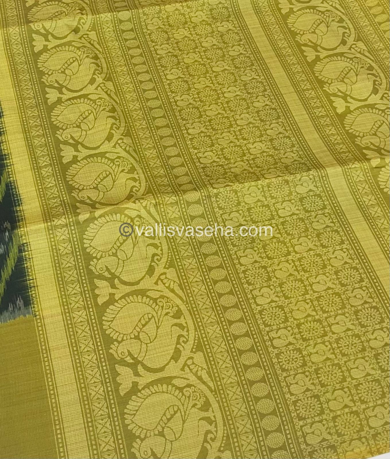 Sprinter Ikkat Semi Silk - Green With Mehandi Green - VVSS002