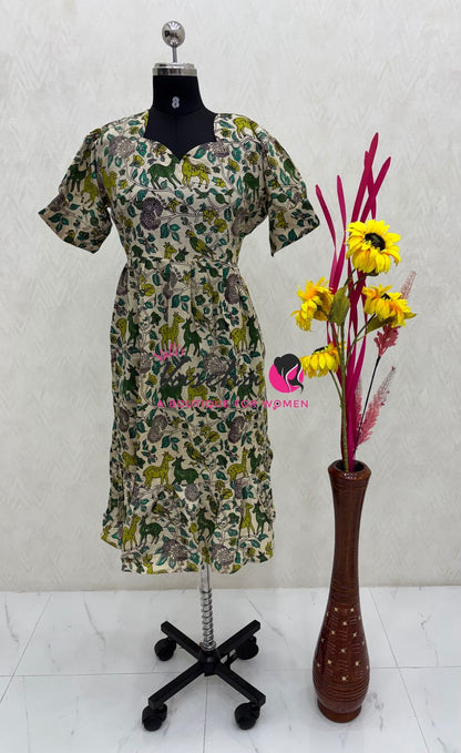 Ready Made - Kalamkari Frock  - VVRKF002