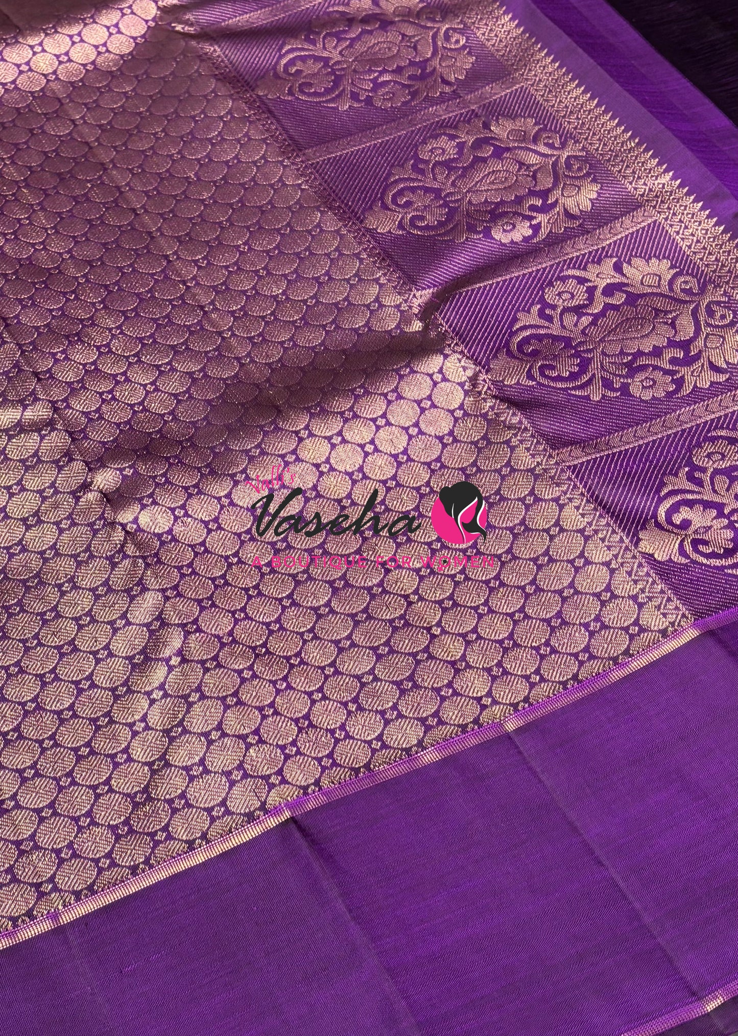 Pure Kanchipuram Silk Saree - Lavender & Purple Shade  - VVPS073