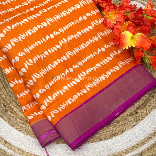 Casual Wear - Mill Print - Fancy Art Silk Tussar Saree - VVFAS002