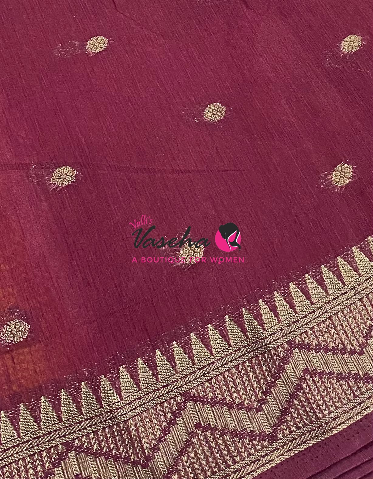 Semi Jute Silk Saree -  Yellow With Red Shade- VVSJS002