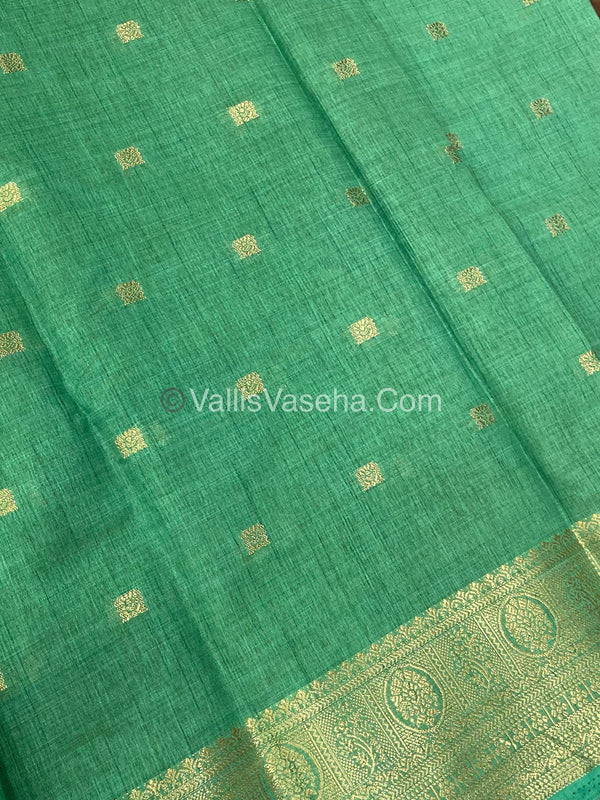Semi Tussar Silk Saree |Sea Green shade |VVSTS045