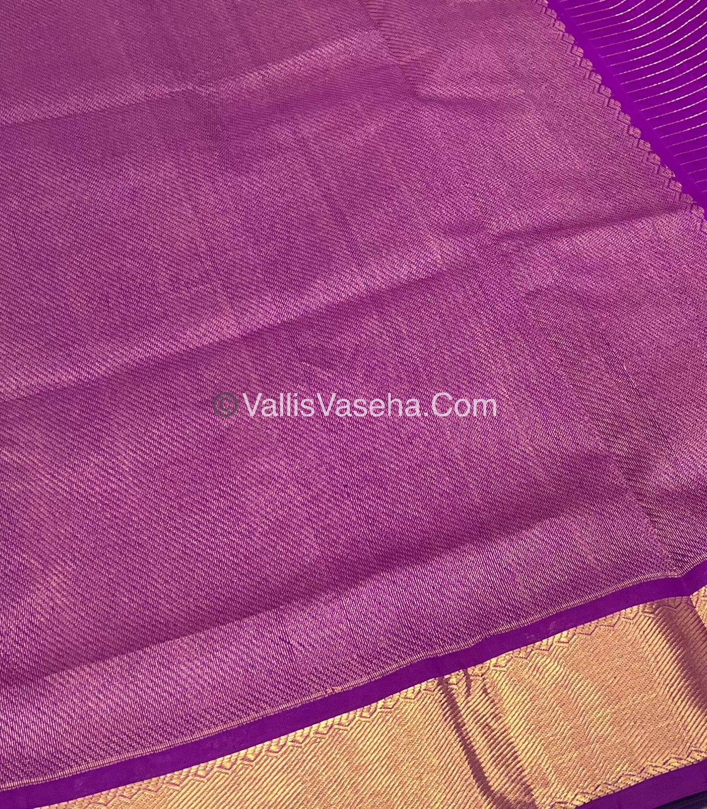 Pure Silk Cotton Saree - Mayil & Chakkaram Design - Blue With Purple Shade - VVMC002