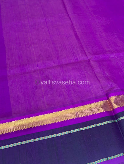 Pure Korvai Silk Cotton With Peacock Butta Border - VVKSC017