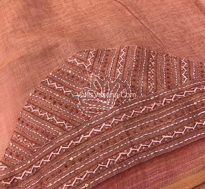 French Knot - Linen Tissue Saree - VVLFN004