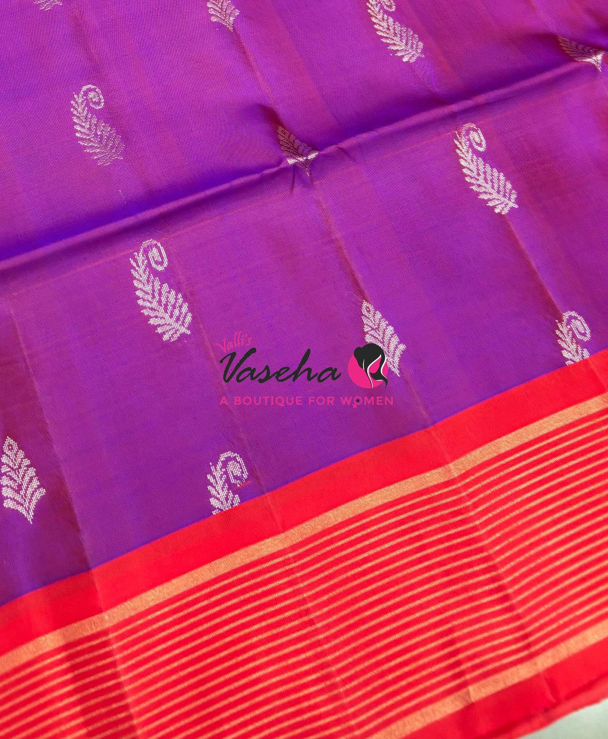 Half Mixed  Soft Silk Saree - (1.75 warp) Purplish Pink & Red - VVPSS090