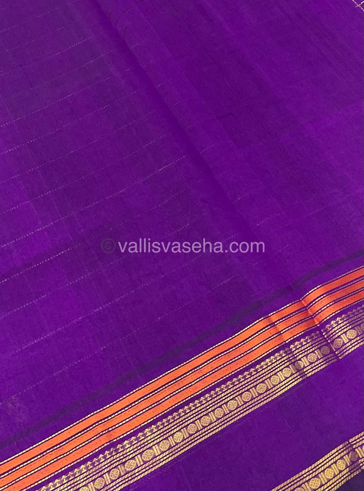 Pure Silk Cotton Saree - Retta Petta Border - Purple Shade - VVPSC001