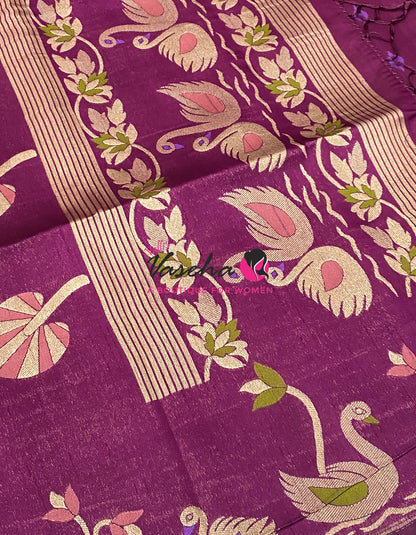 Banarasi - Heritage Meenakari Silk - Wine Shade - VVBHS013