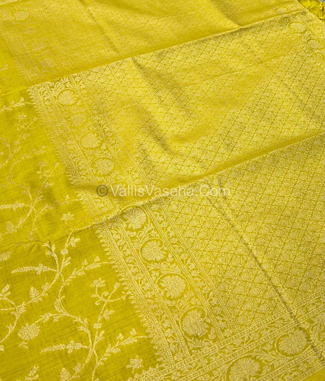 Banarasi - Heritage Silk - Semi Kathan Silk - Lemon Yellow Shade- VVBHS001