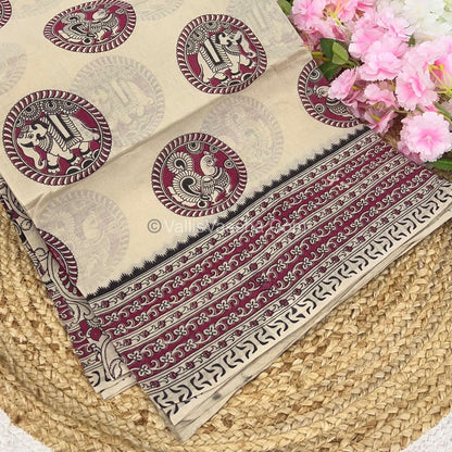 Pure Kalamkari Cotton Saree - VVPKC002