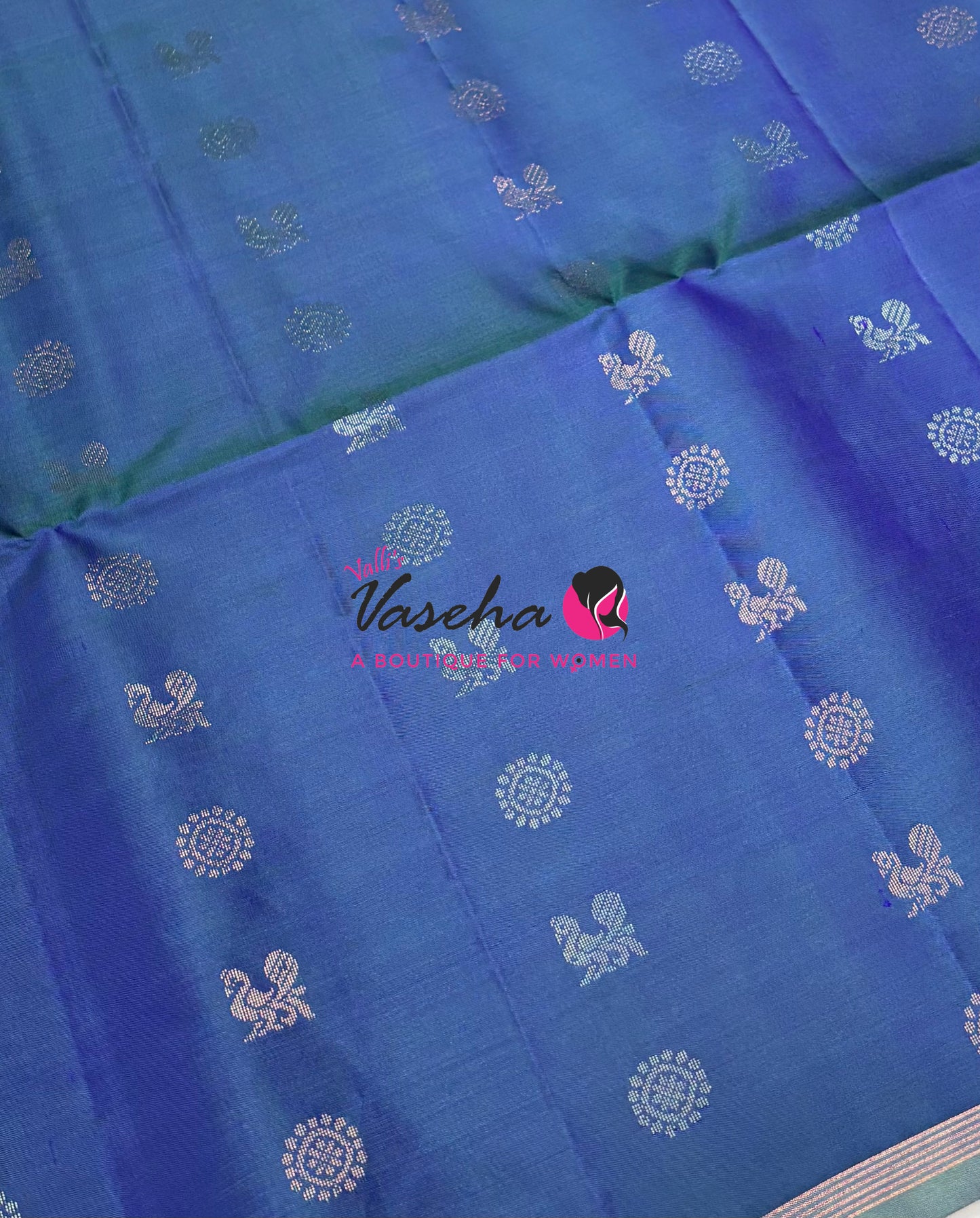 Pure Soft Silk Saree  - Blue & Light Blue Combo  - VVPSS055