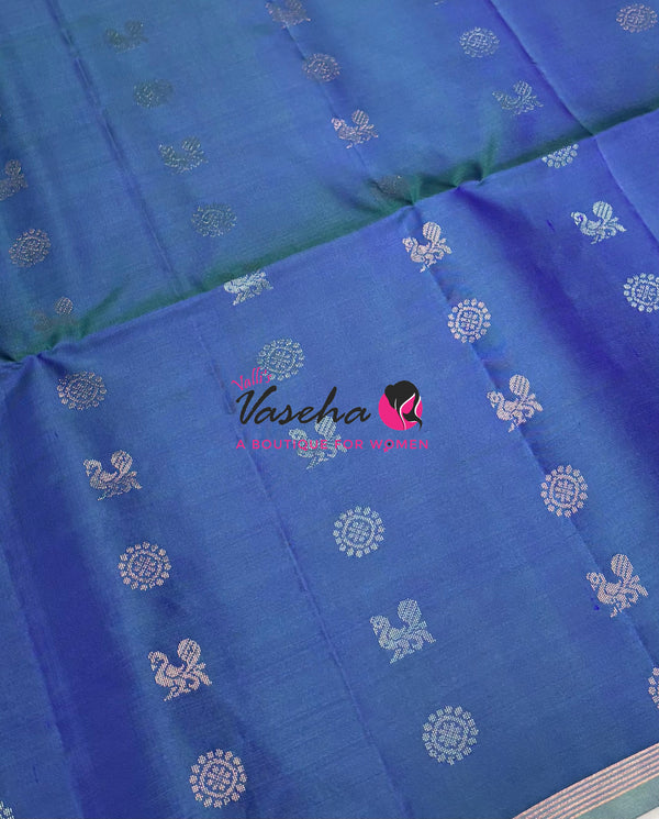 Pure Soft Silk Saree  - Blue & Light Blue Combo  - VVPSS055