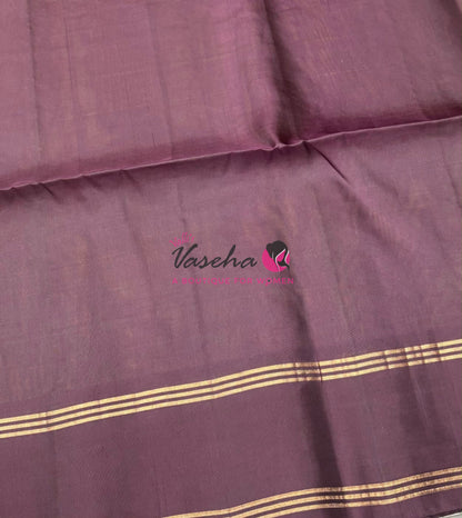 Pure Soft Silk Saree - (1.75 Warp) Kolam Design - Shade Of Lemon Green & Brown Shade - VVPSS074
