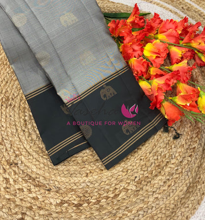 Half Mix - Pure Soft Silk Saree - Long Retta Petta Border with Butta - VVPSS105